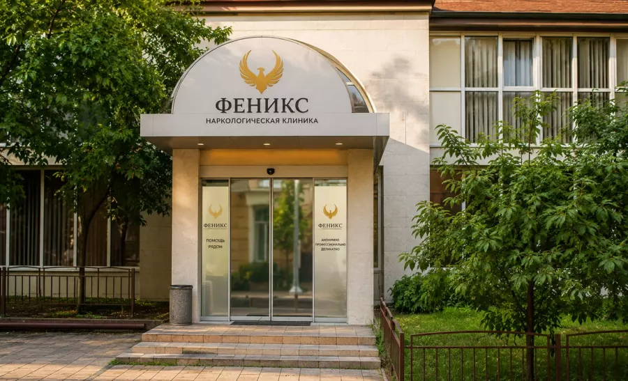 Вход в наркологическую клинику «Феникс» в Белоярском